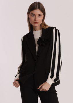 GILET OVER IN NEOPRENE CON FIORE