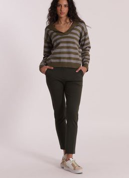PANTALONE SIGARETTA IN PUNTO MILANO - 475 VERDE MILITARE