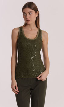 MSAN-1909 Top di paillettes verde militare
