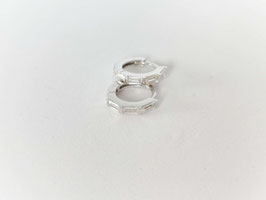 Minis aritos baguettes circonitas blancas plata