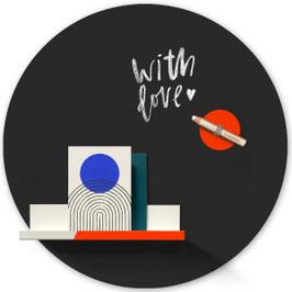 Kreidesticker . RUND . SCHWARZ . GROOVY MAGNETS