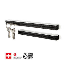 SCHLÜSSELBRETT . ALU DESIGNLEISTE SILVER . 55 CM