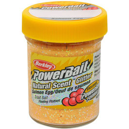 Berkley Power Bait Natural Scent Trout Glitter Salmon Eggs  Modell Salmon Peach, Forellenteig, Forellenpaste
