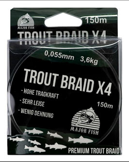 Major Fish Trout Braid X4  150m, geflochtene Forellenschnur