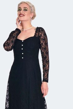 Vooodoo Vixen vintage style lace midi jurk zwart mt M