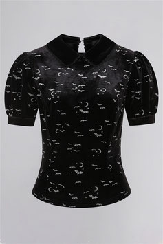 Collectif Peta glitter bats velvet top