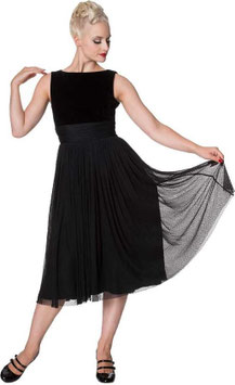 Banned velvet polka mesh swing jurk