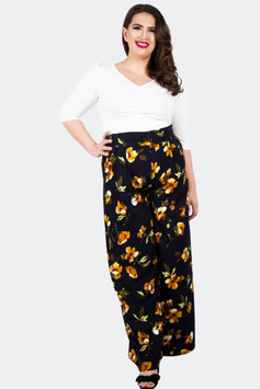 Vooodoo Vixen night blue floral trousers mt XL
