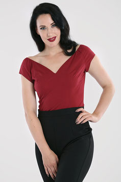 Hell Bunny Petunia top bordeaux mt XS