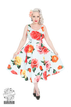 Hearts & Roses blue Jacinta swing jurk