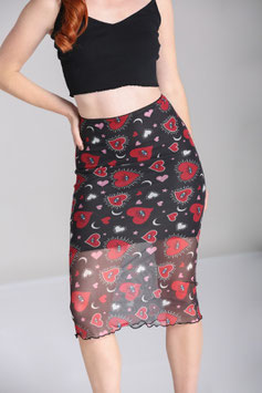 Hell Bunny Kate heart mesh skirt mt 2xl