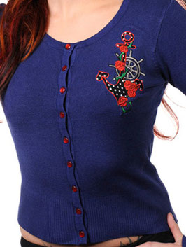 Banned anchor cardigan blauw mt M/L