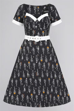 Collectif Roberta skeleton boogie swing jurk