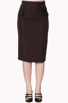 Banned haze rok zwart met rode pinstripe