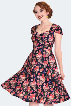Voodoo Vixen darker floral swing jurk