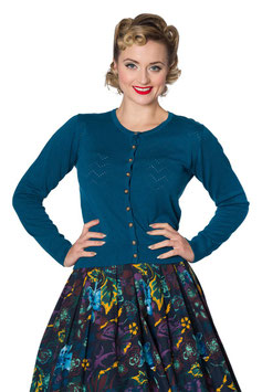 Banned pointelle cardigan blue