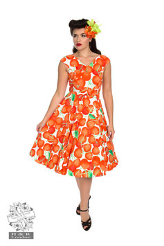 Hearts & Roses Royal Ann cherry swing jurk wit