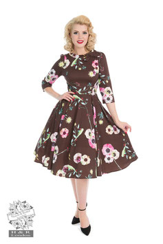 Hearts & Roses chocolate poppy swing jurk