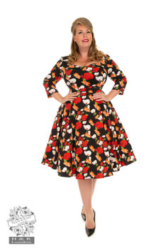 Hearts & Roses Delia floral swing jurk