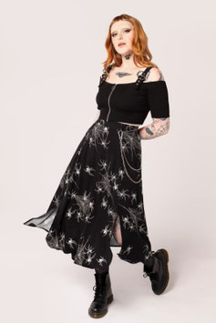 Hell Bunny grungy spider maxi rok
