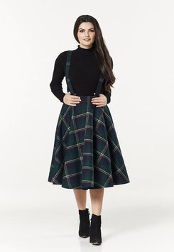 Timeless london sophie wollen swingskirt navy green check