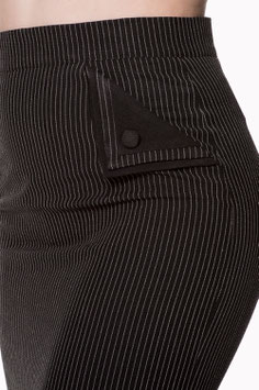 Banned haze rok zwart met witte pinstripe