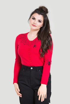 Hell Bunny spider cardigan rood