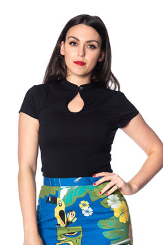 Banned manderin collar top zwart