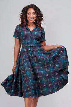 Collectif Caterina moonlight check swing jurk