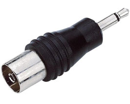 Adapter IEC-Koax Kupplung auf 3,5mm Klinkenstecker