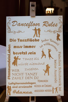 Schild XL "Dancefloor Rules"