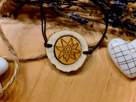 Armband Holz trifft Hirsch - Edelweiß