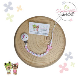 Schnullerkette Hund rosa
