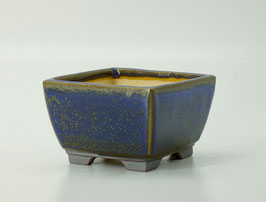 pot carré bleu pailleté
