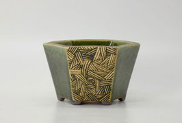 pot hexagonal oribe décoré