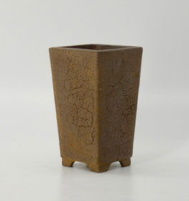 pot carré craquelé