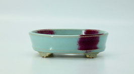 pot ovale celadon et rouge