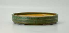 pot ovale vert bronze