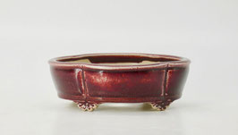pot forme lotus rouge de cuivre