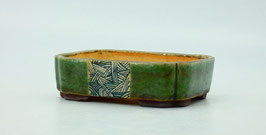 pot rectangulaire oribe décoré