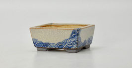 pot rectangulaire décoré