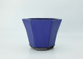pot hexagonal bleu
