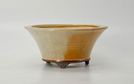 pot rond "raku" orangé