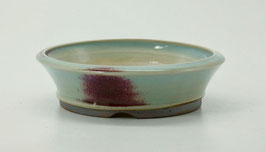 pot évasé bleu et rouge