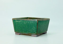 pot carré vert bronze