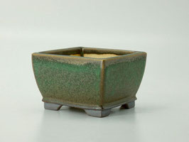 pot carré vert bronze