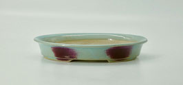 pot ovale celadon et rouge