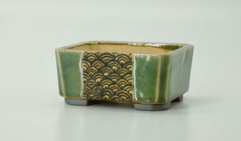 pot rectangulaire oribe décoré