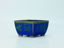 pot carré bleu pailleté