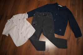 JEa3 komplettes Outfit 122 Jacke, Jeans & Hemd